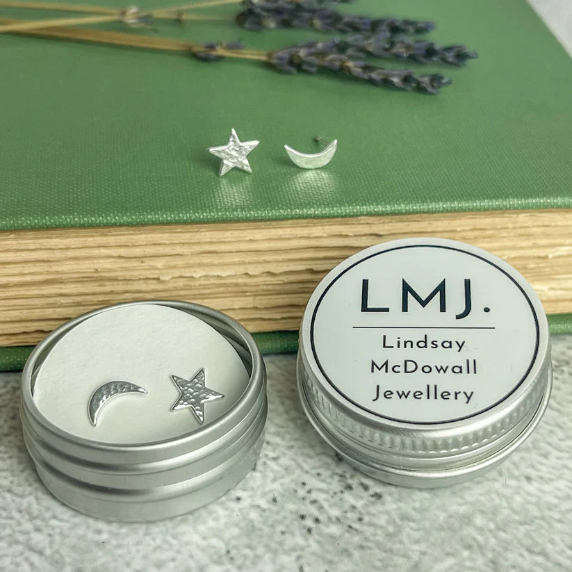 Star & Moon Stud Earrings | The Nancy Smillie Shop - Art, Jewellery & Designer Gifts Glasgow Scotland