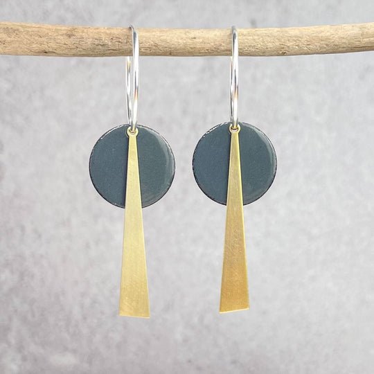 Steel Grey Geometric Earrings - The Nancy Smillie Shop - Art, Jewellery & Designer Gifts Glasgow