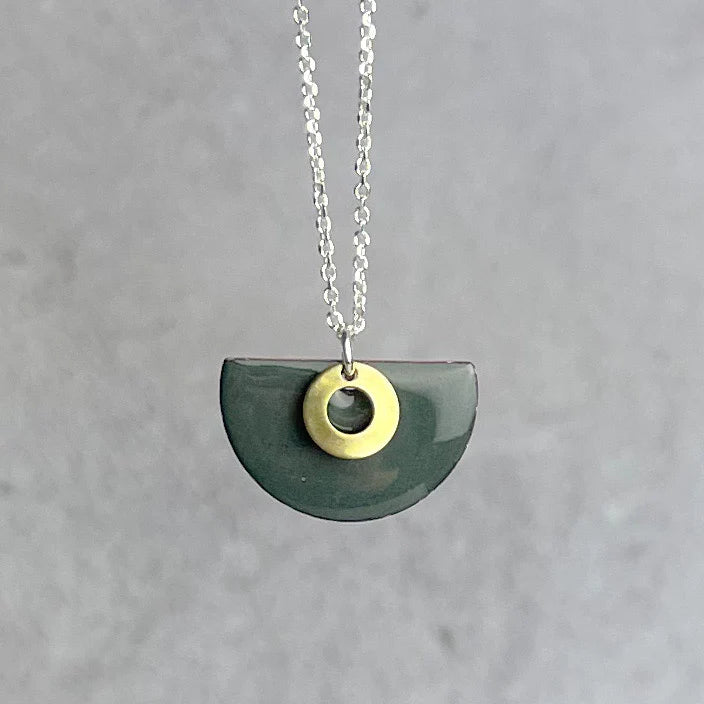 Steel Grey Semi Circle Necklace - The Nancy Smillie Shop - Art, Jewellery & Designer Gifts Glasgow
