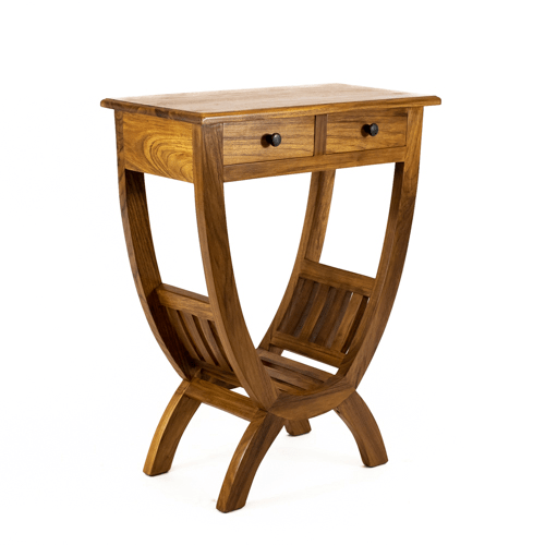 Teak Cantik 2 Drawer narrow Hall Table - The Nancy Smillie Shop - Art, Jewellery & Designer Gifts Glasgow