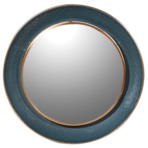 Teal Edge Round Mirror - The Nancy Smillie Shop - Art, Jewellery & Designer Gifts Glasgow