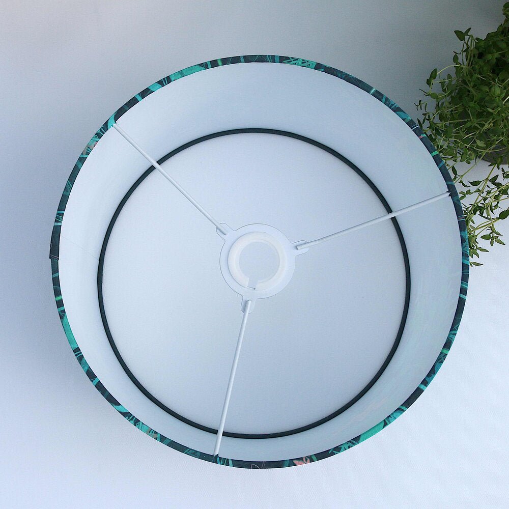 Teal Garden 30cm Table Lampshade - The Nancy Smillie Shop - Art, Jewellery & Designer Gifts Glasgow