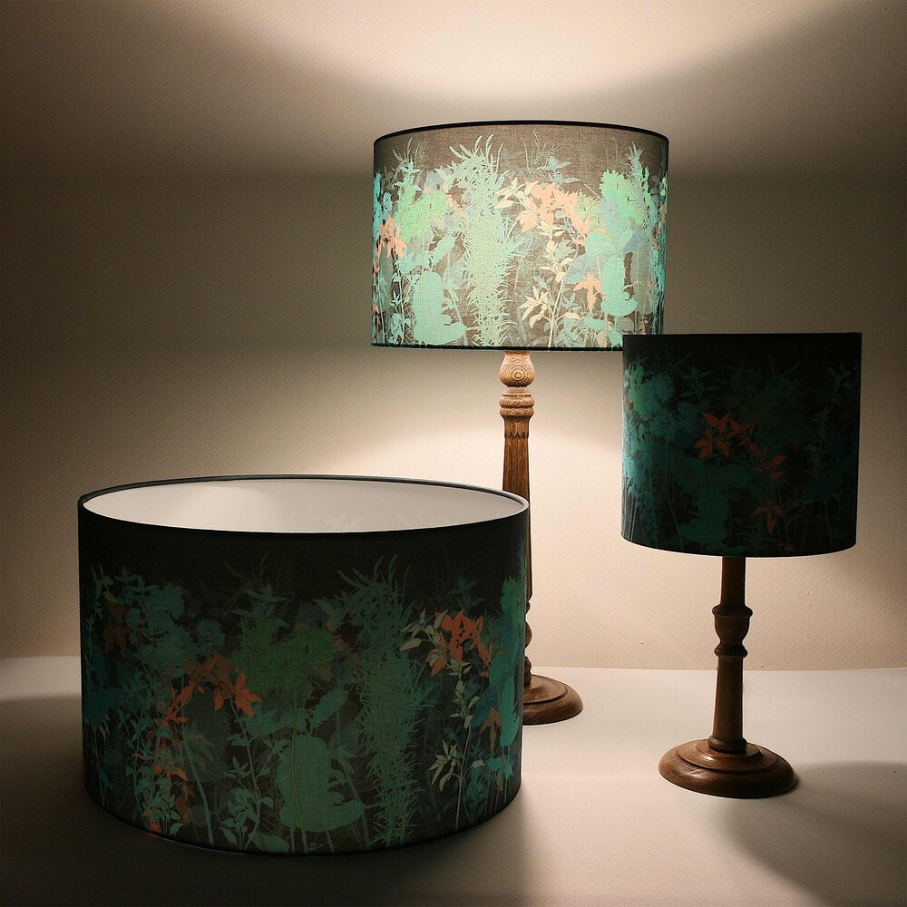 Teal Garden 30cm Table Lampshade - The Nancy Smillie Shop - Art, Jewellery & Designer Gifts Glasgow