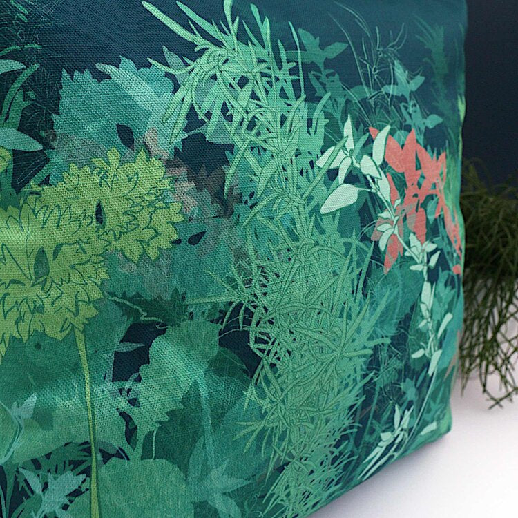 Teal Garden Cushion - The Nancy Smillie Shop - Art, Jewellery & Designer Gifts Glasgow