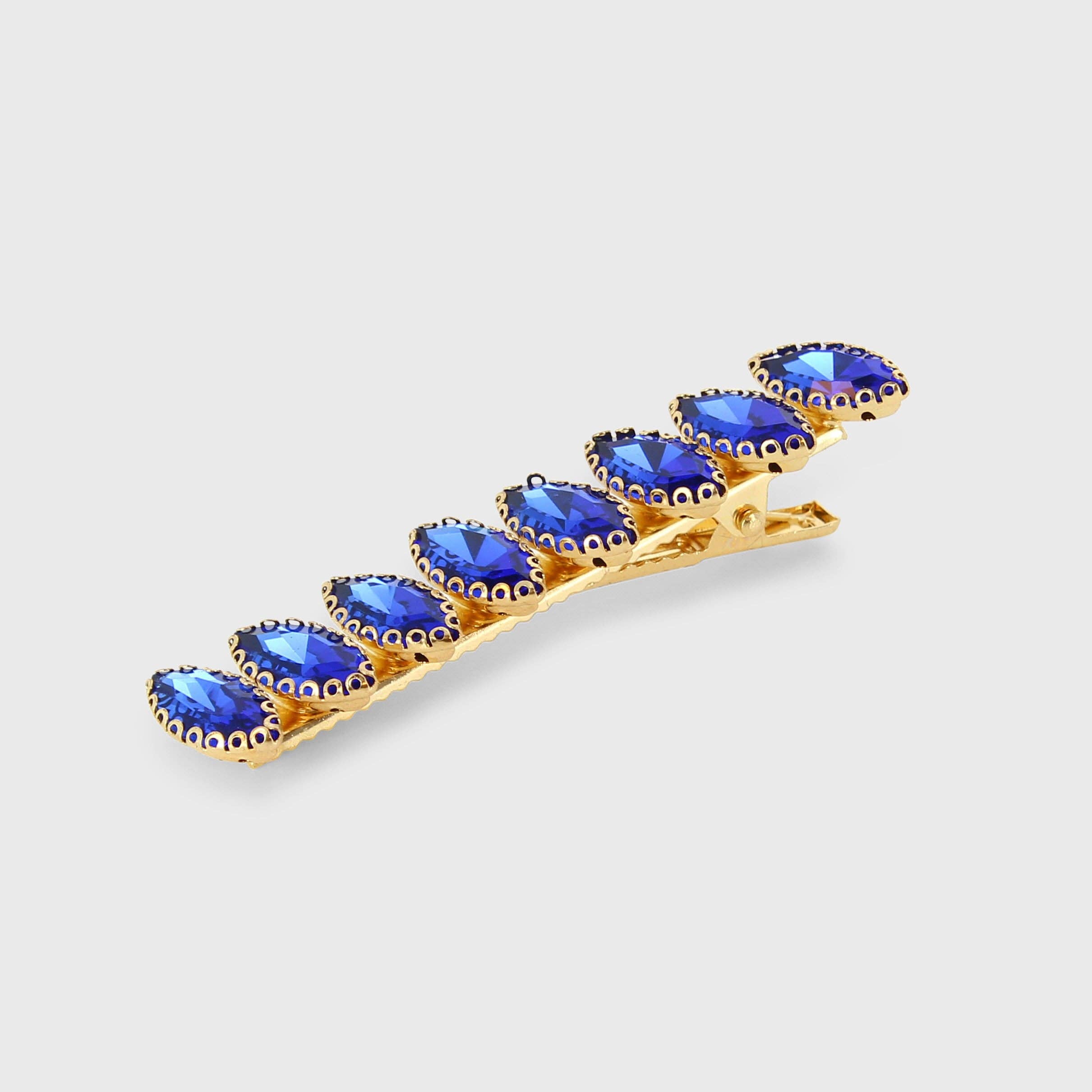 Teardrop Jewelled Hair Clip: Blue - Gifts Under £10 - Scotland