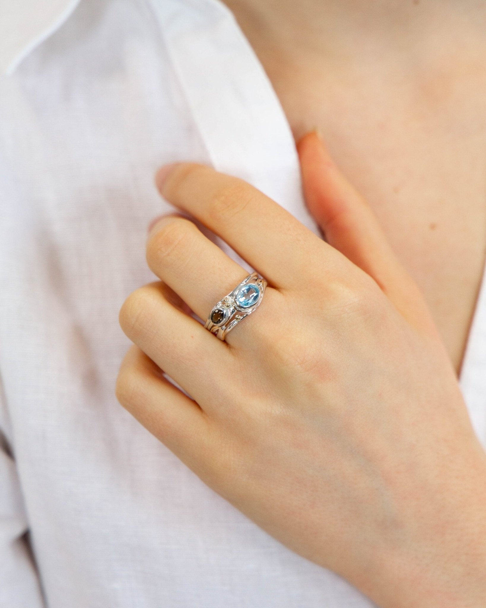Topaz & Quartz Ring - The Nancy Smillie Shop - Art, Jewellery & Designer Gifts Glasgow