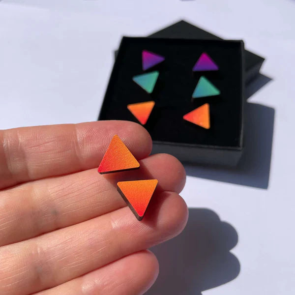 triangle studs orange - Jewellery - Scotland