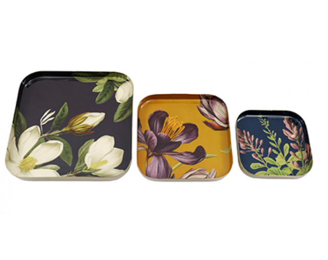 Floral square trinket tray