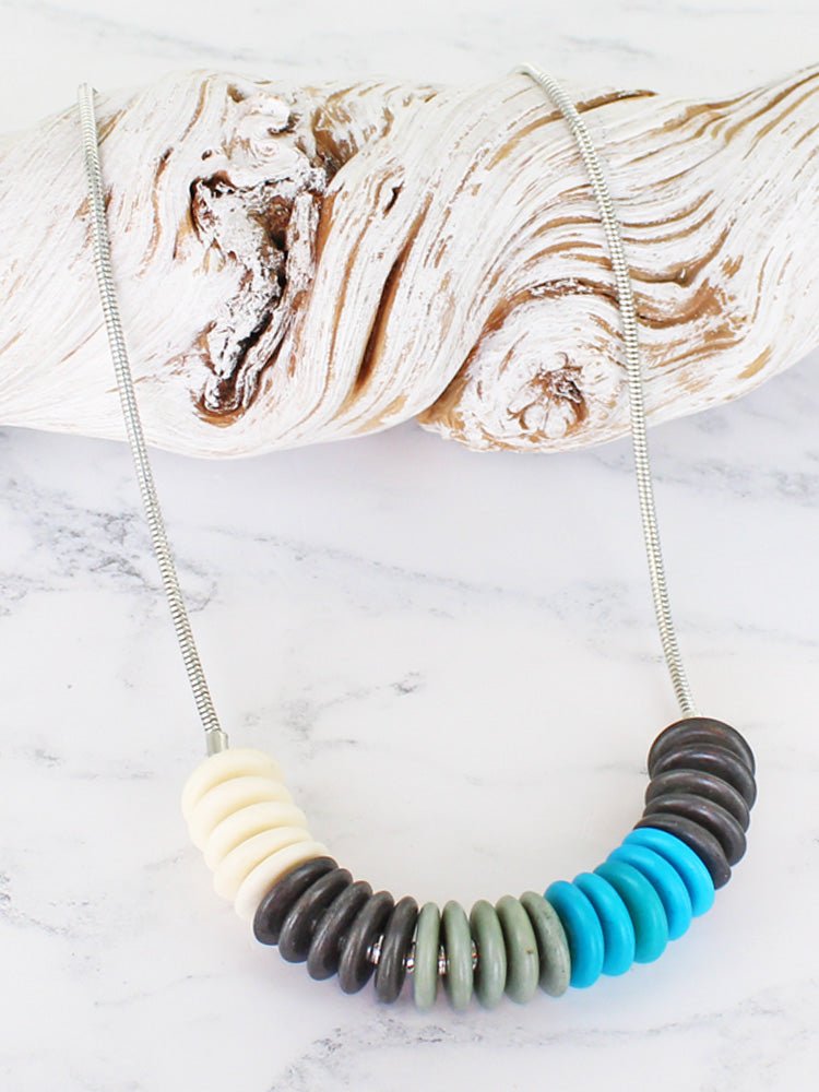 Turquoise Bone Disc Necklace - The Nancy Smillie Shop - Art, Jewellery & Designer Gifts Glasgow