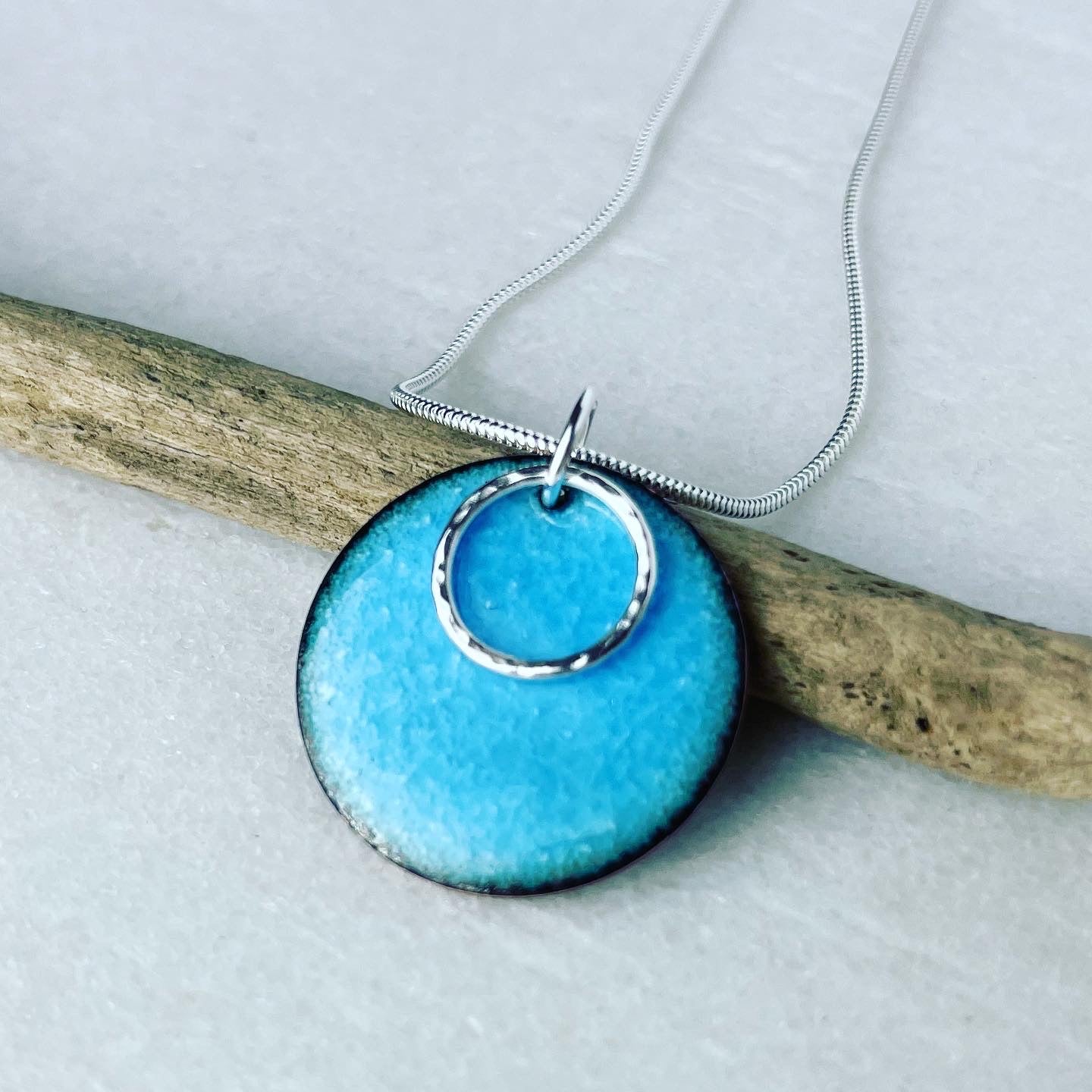 Turquoise Enamel Disc Necklace - The Nancy Smillie Shop - Art, Jewellery & Designer Gifts Glasgow