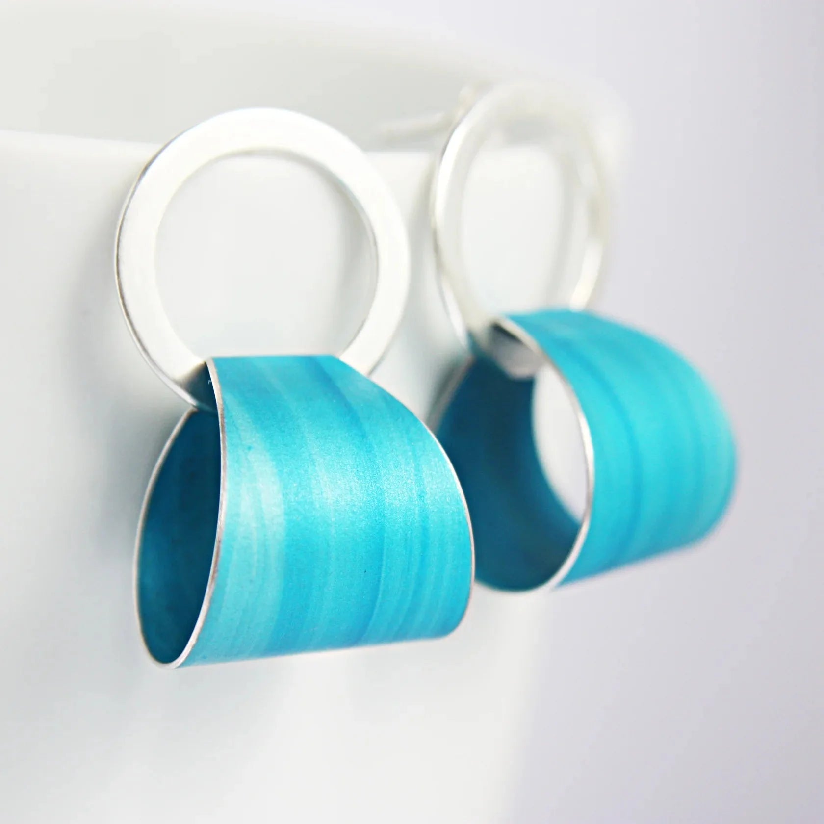 Turquoise Medium Loop Stud Earrings - The Nancy Smillie Shop - Art, Jewellery & Designer Gifts Glasgow
