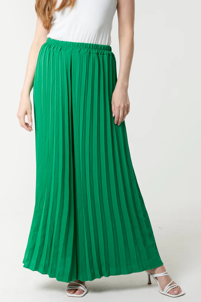 Jade Plisse Wide Leg Trousers