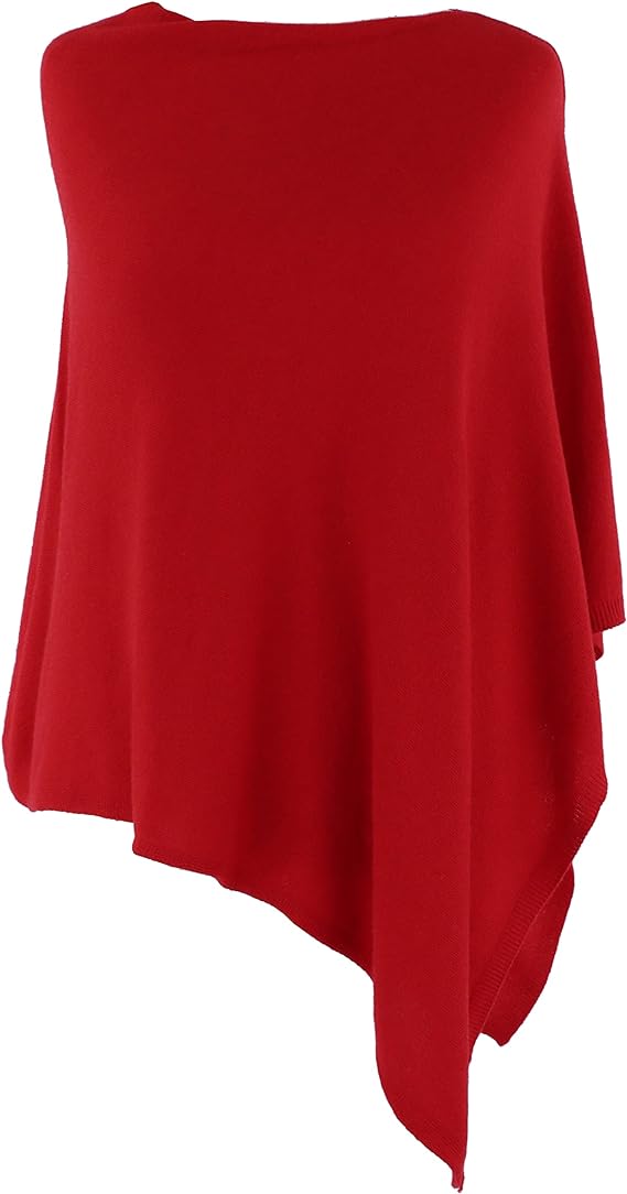 Venetian Red Cashmere Blend Poncho - The Nancy Smillie Shop - Art, Jewellery & Designer Gifts Glasgow