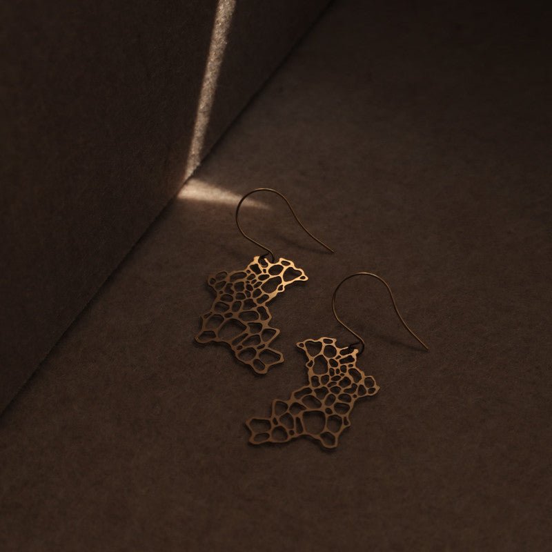 Weathered Rock Earrings XS Gold - The Nancy Smillie Shop - Art, Jewellery & Designer Gifts Glasgow