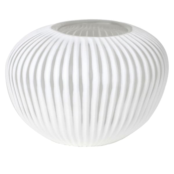 White Ribbed Vase - The Nancy Smillie Shop - Art, Jewellery & Designer Gifts Glasgow