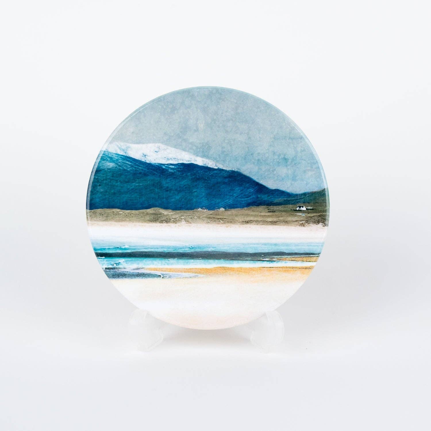 Winter Luskentyre Isle of Harris Ceramic Coaster Gift Boxed - Gifts Under £15 - Scotland