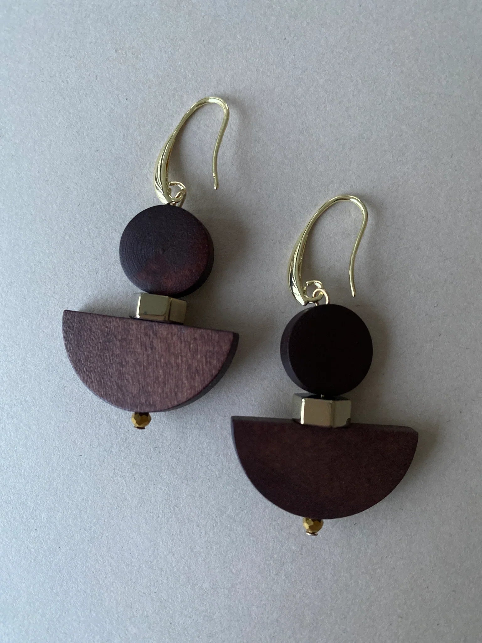 Wood hematite drop earrings - Jewellery - Scotland