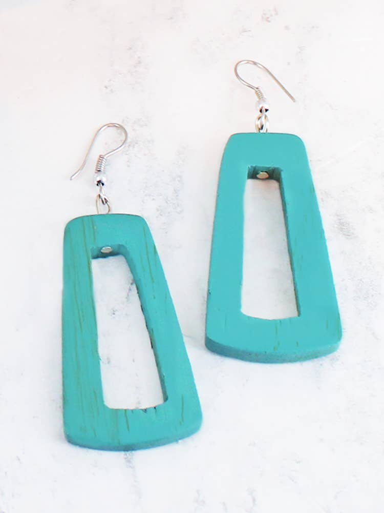 WOODEN ’KASANDRA’ E/r Turq - Jewellery - Scotland