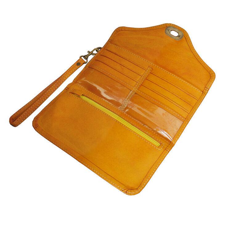 Yellow Leather Decorative Purse - The Nancy Smillie Shop - Art, Jewellery & Designer Gifts Glasgow