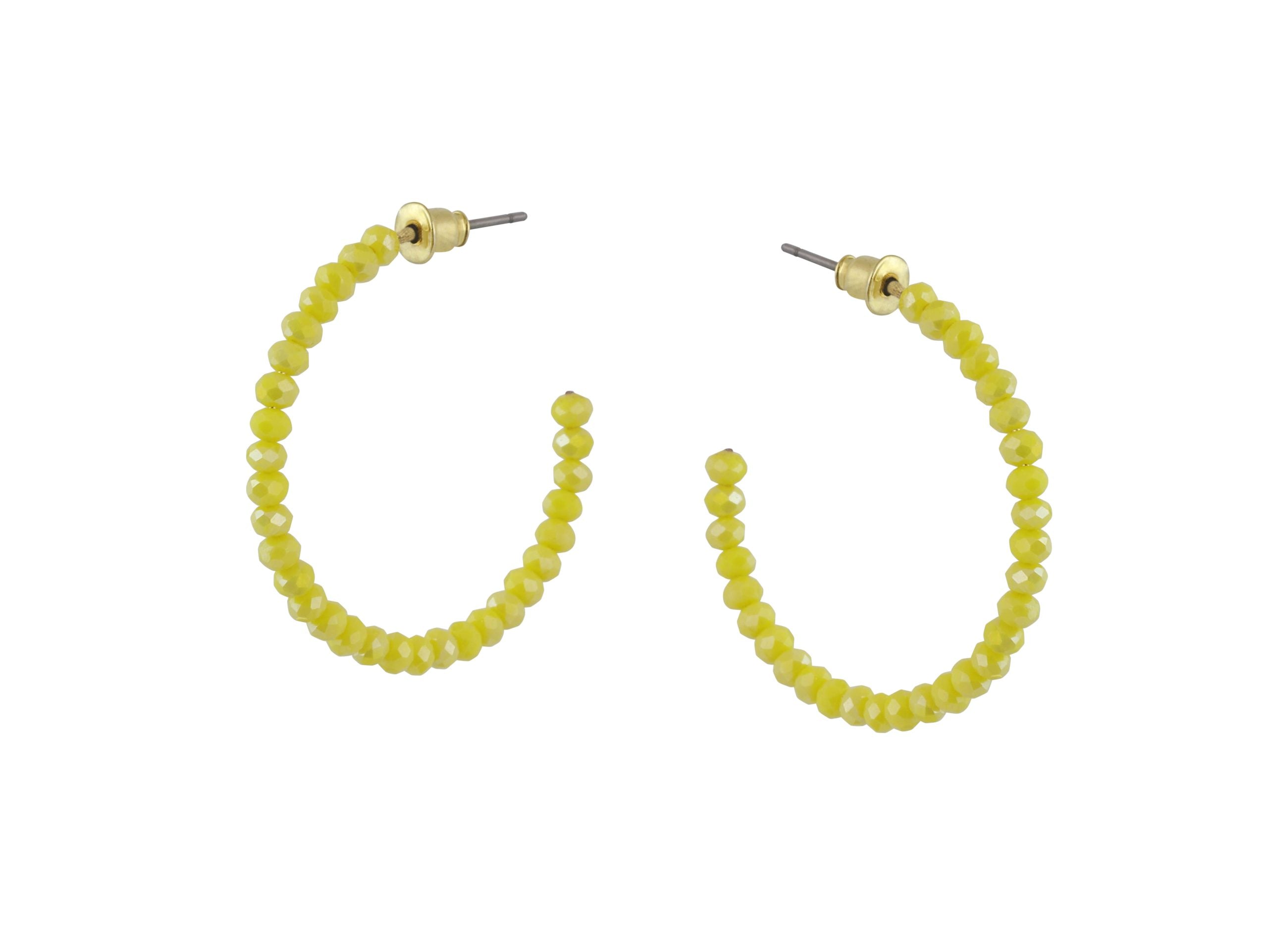 Yellow Olympia Beaded Hoops - The Nancy Smillie Shop - Art, Jewellery & Designer Gifts Glasgow