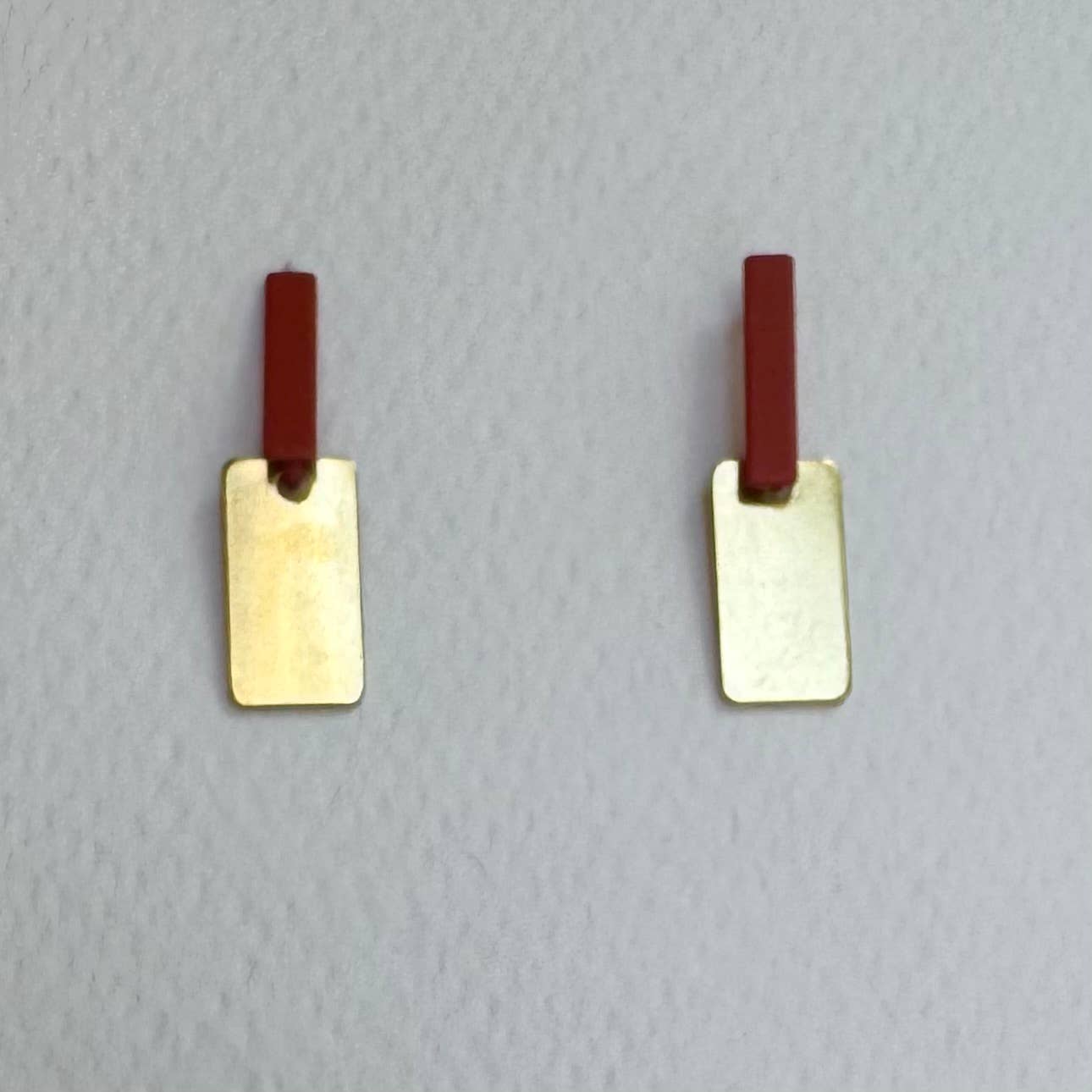 Bauhaus Collection | Block Earrings | BH013: Rust orange