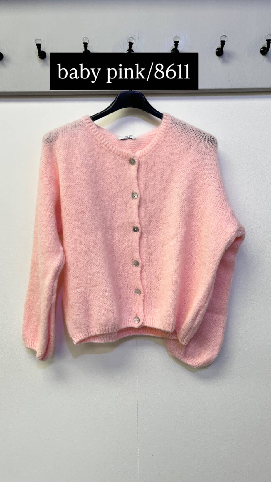 Button Through Mohair Cardigan: Navy / One Size: UK8 - UK14/16