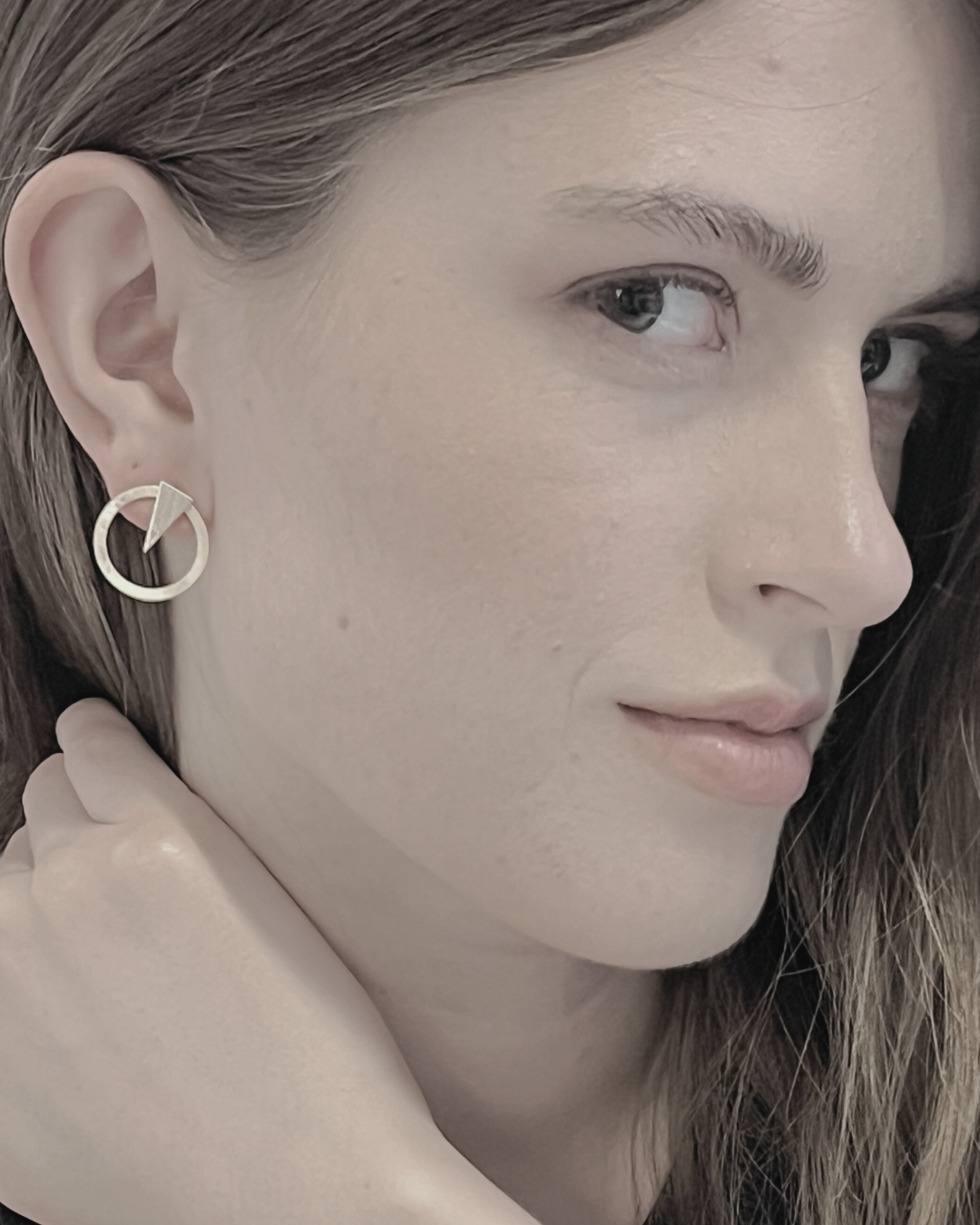 Theia IN:STORE 2in1 Triangle & Circle Earring Silver Plating