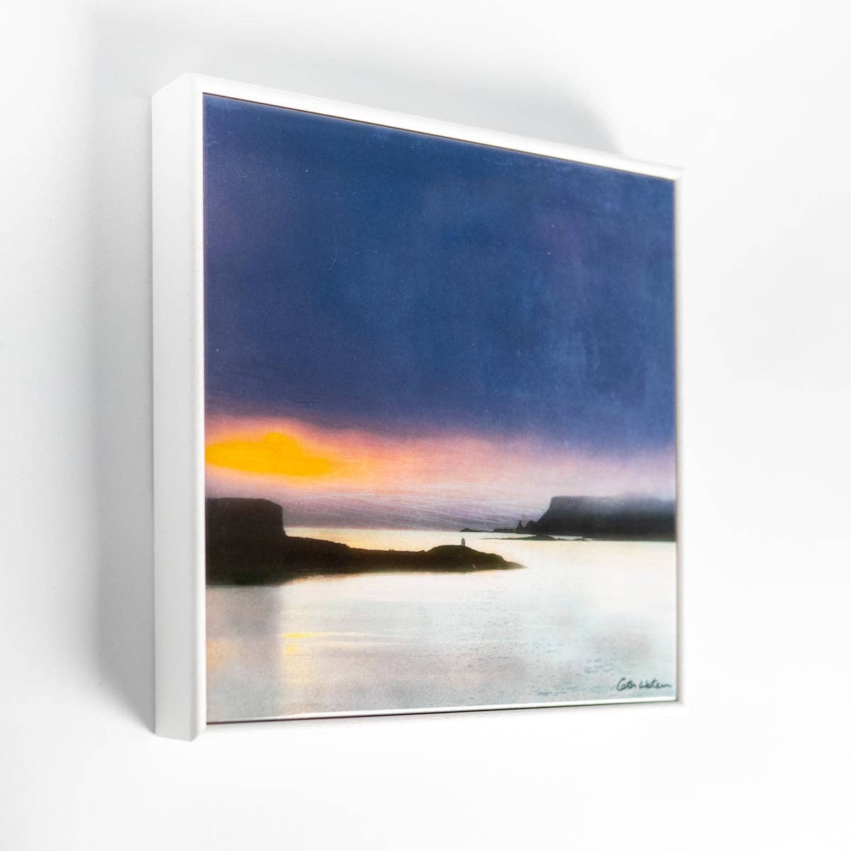 Ardtreck Lighthouse Skye Wood Framed ceramic art print