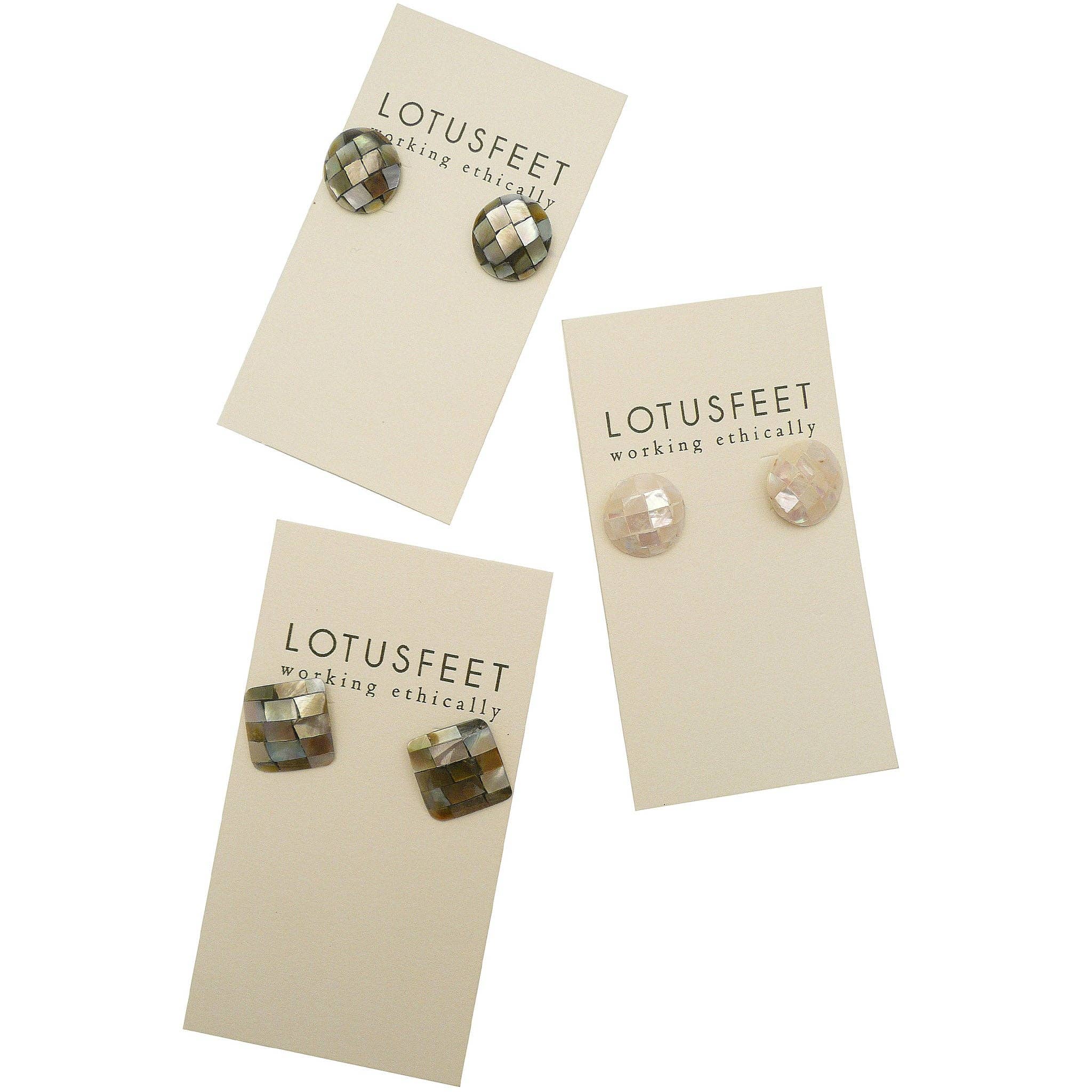Grey Square Earrings