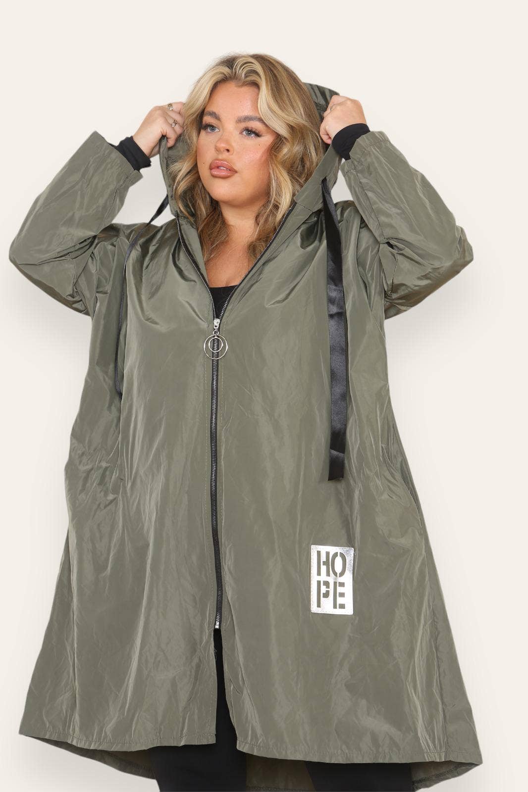 Oversized Hooded Rain Mac: White / One Size To Fit UK 16-24