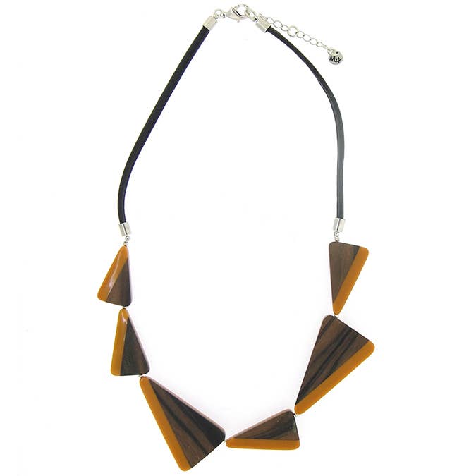 Necklace in wood: Ochre