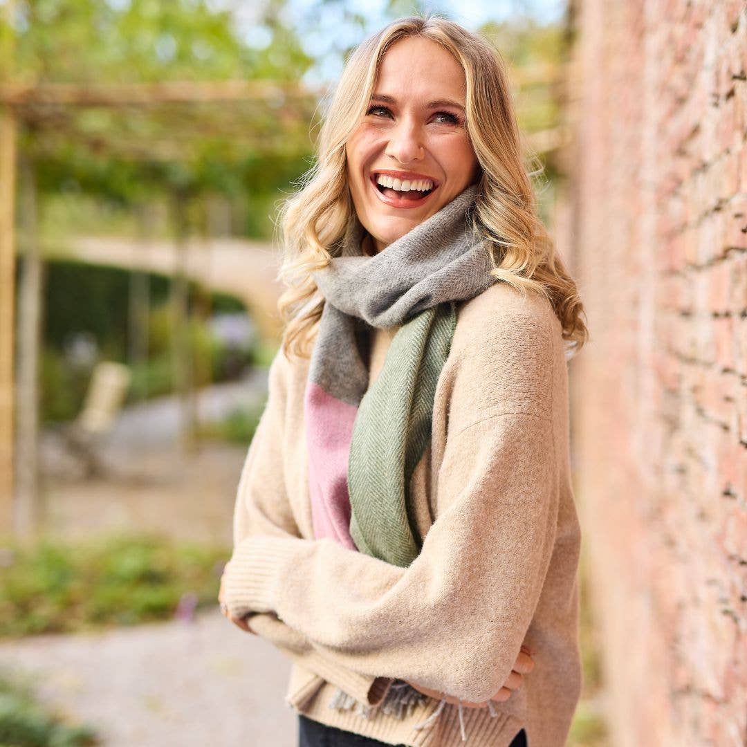 Lambswool Stripe Scarf : Canary