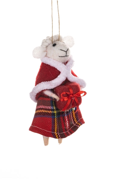 Ewe in Tartan with Gift