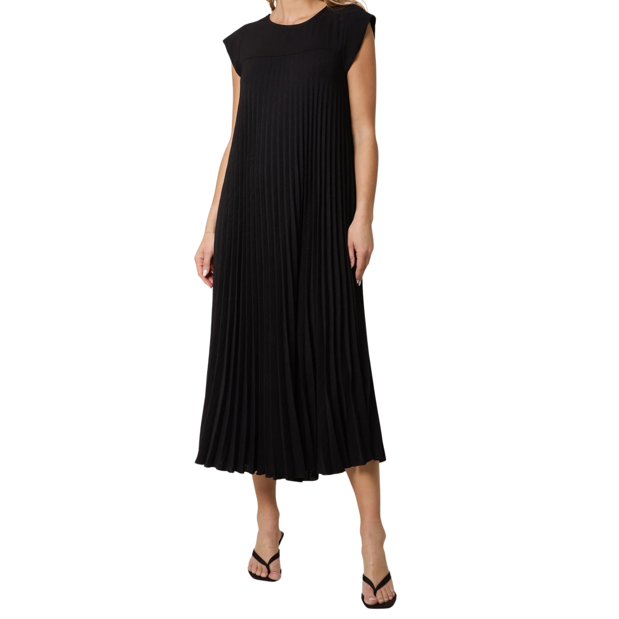 Black pleated Maxi Dress