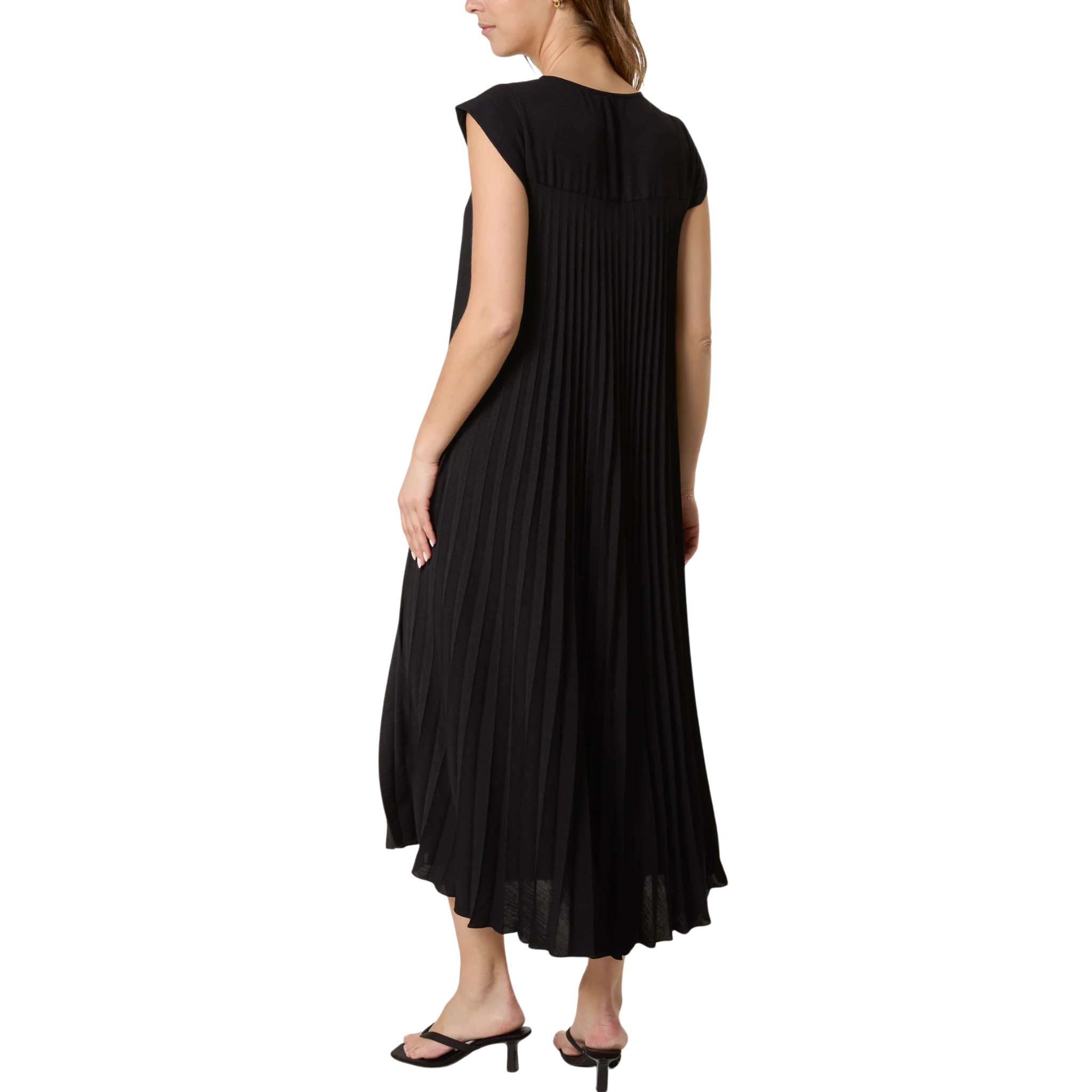 Black pleated Maxi Dress