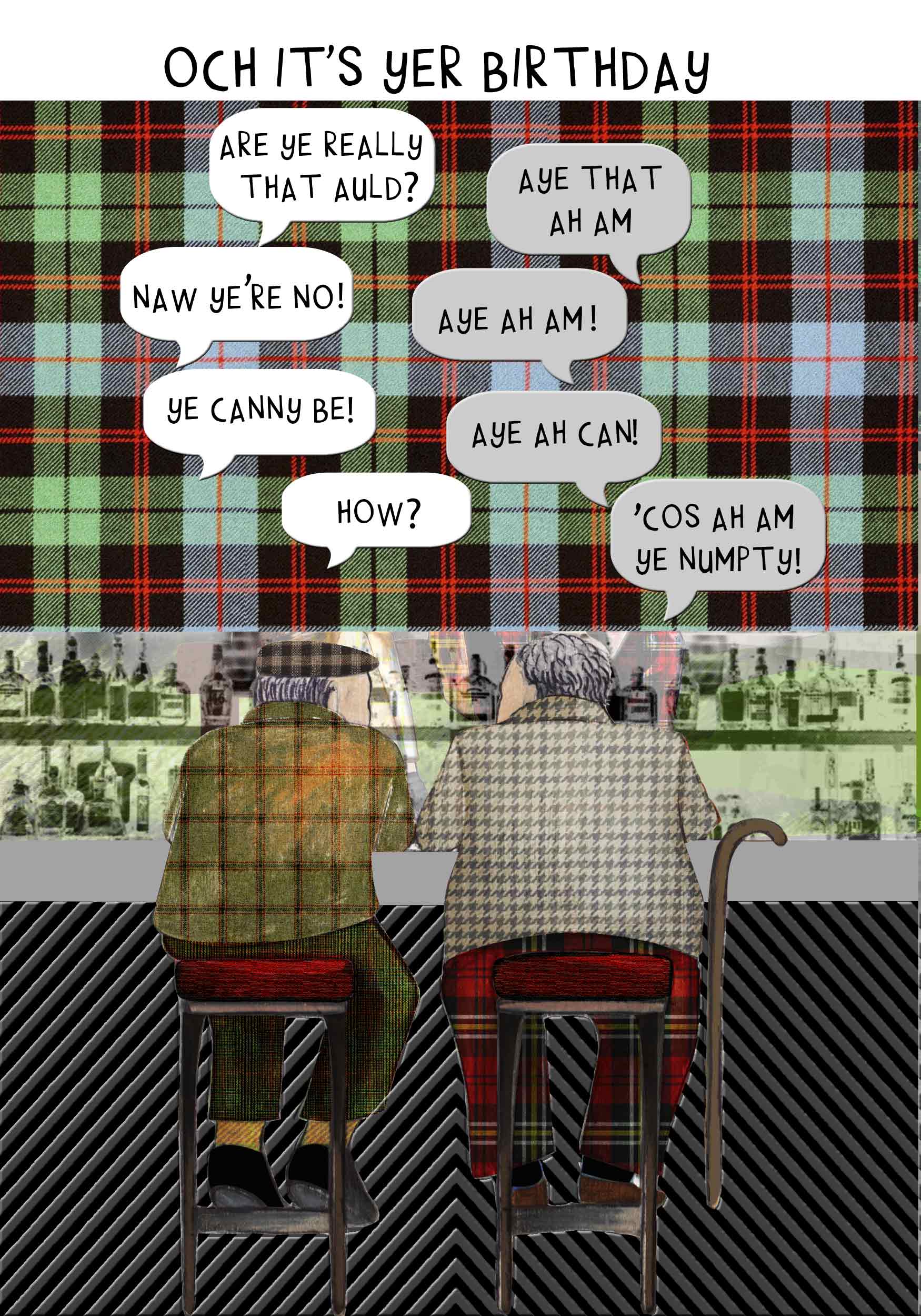 Birthday Auld Men Chatting Card
