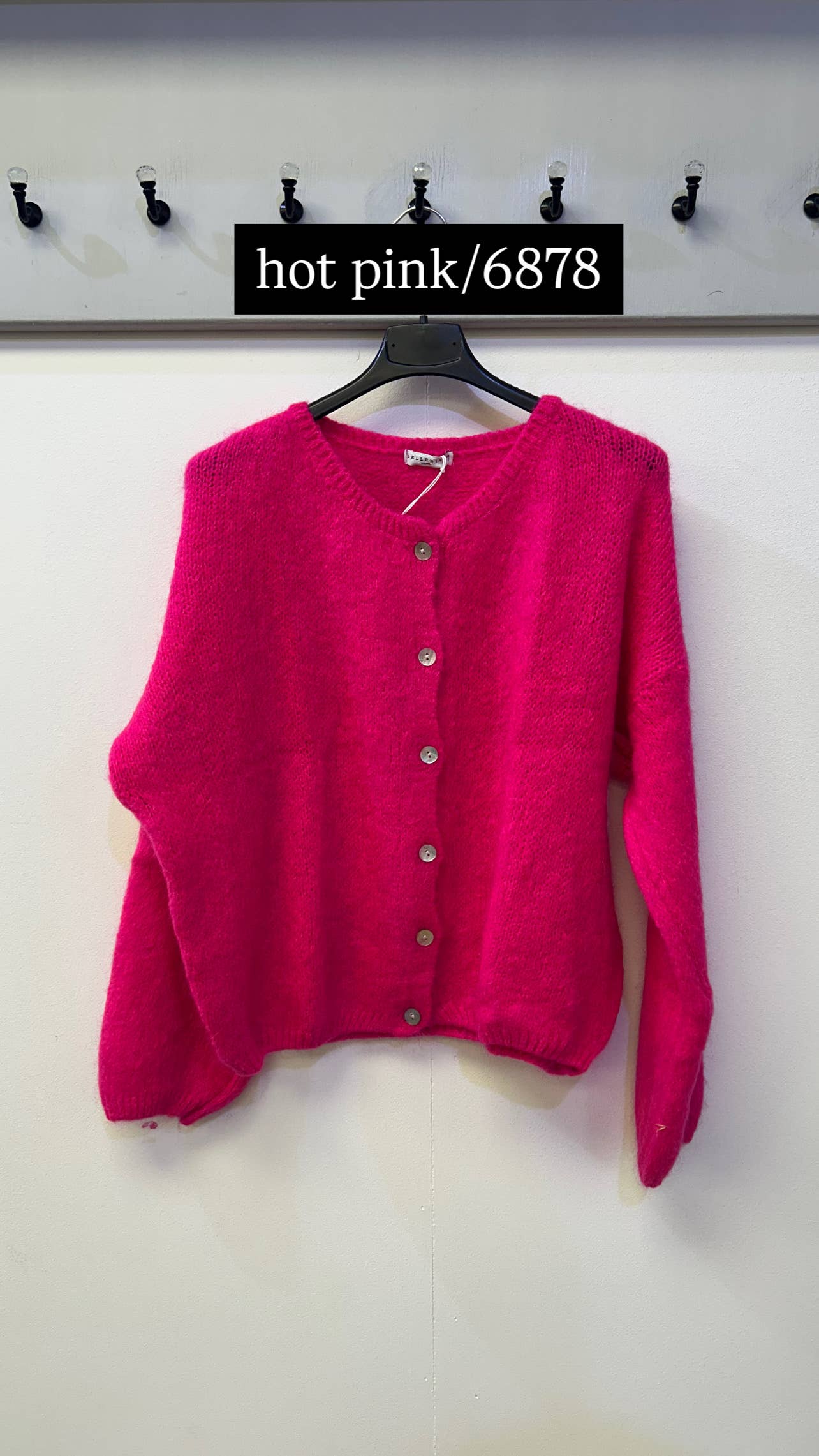Button Through Mohair Cardigan: Navy / One Size: UK8 - UK14/16