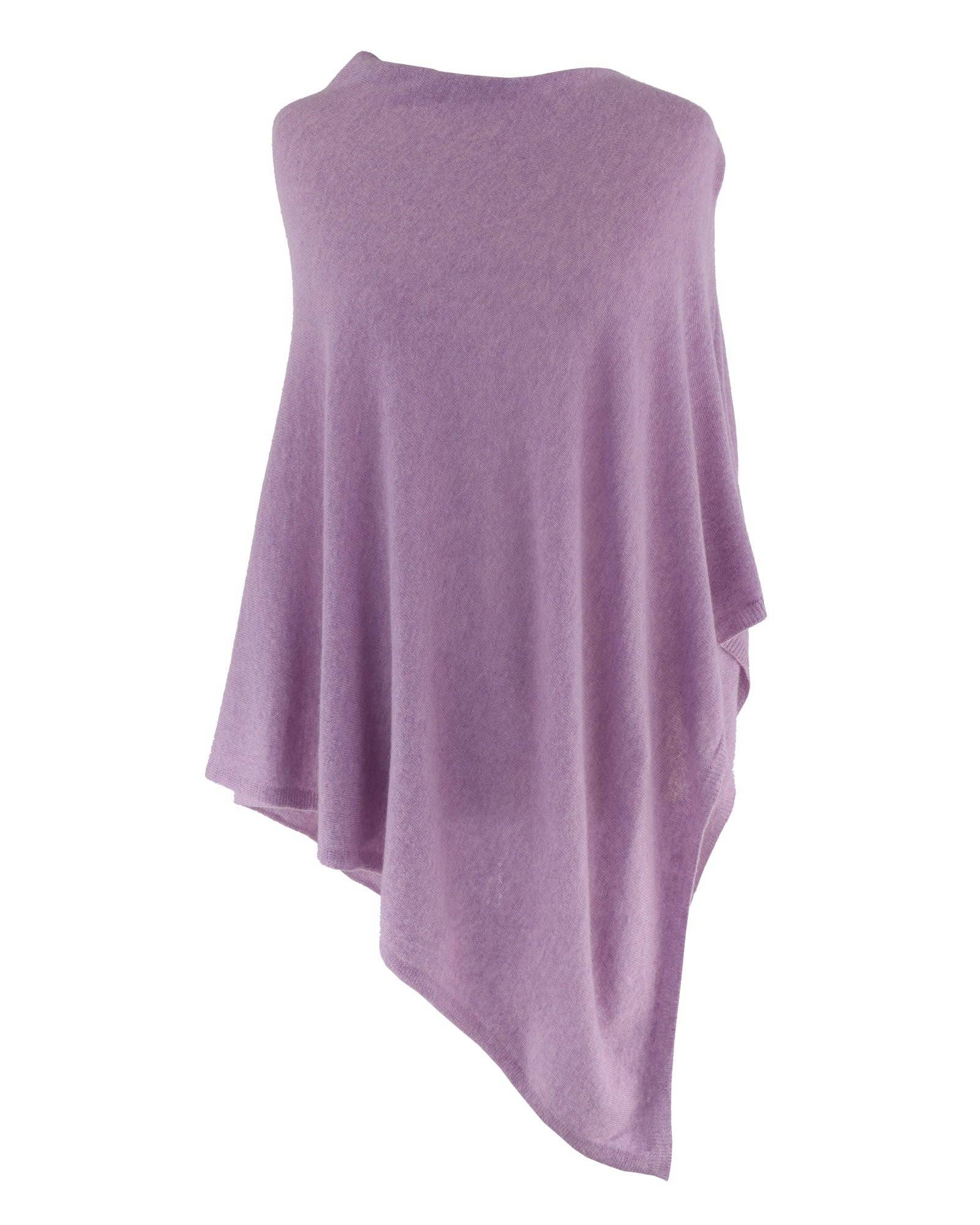 Classic Cashmere Blend Poncho: Silver