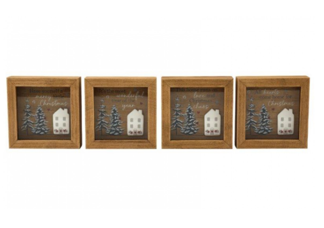 12cm Christmas Wooden Plaque - Gifts - Scotland