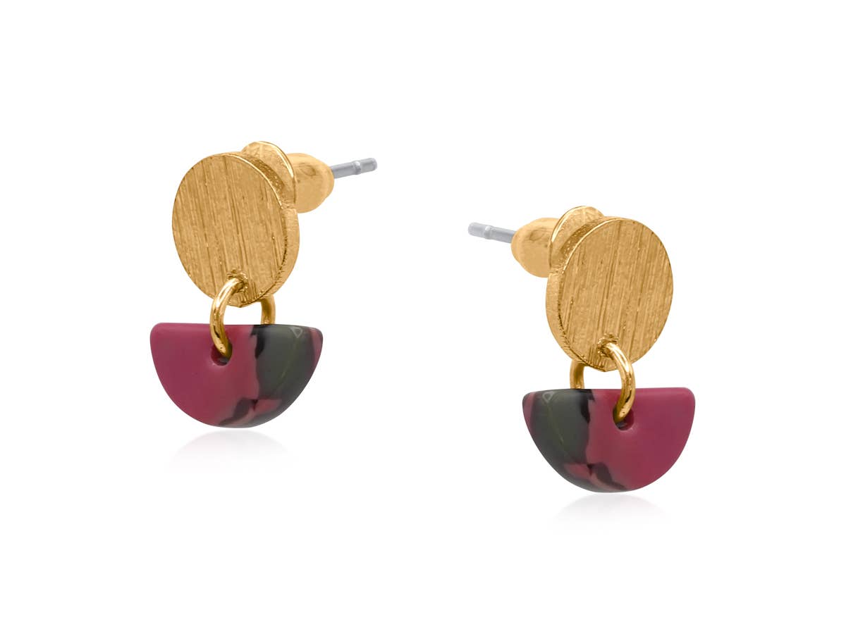 Padua Petite Resin Earrings: PINK/TAUPE