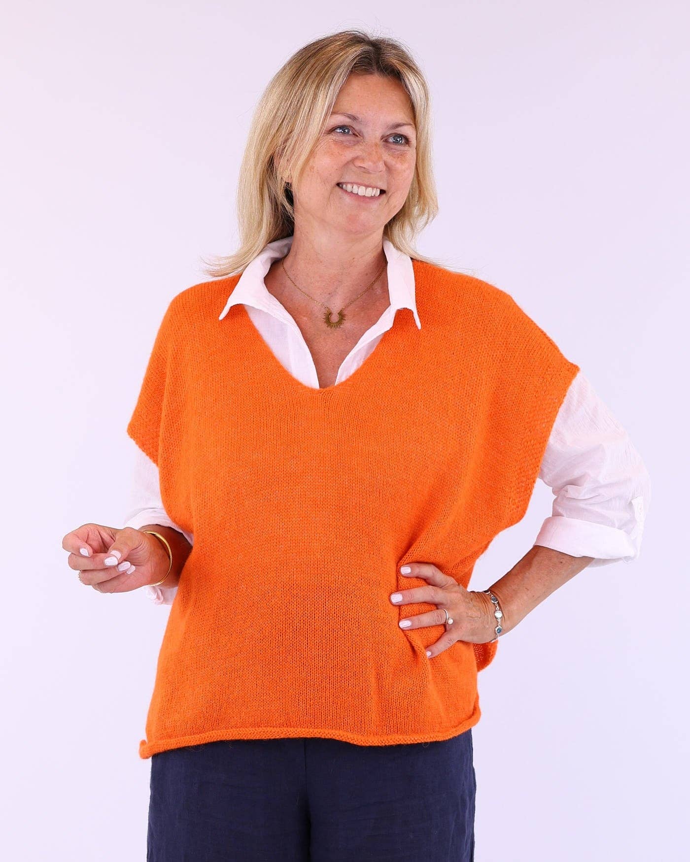 Alpaca Blend V Neck Tunic: Soft Moss
