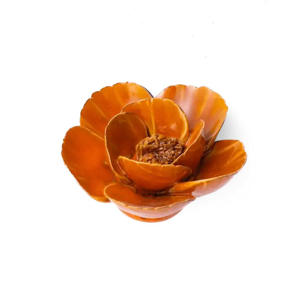 Burnt Orange Poppy  Ceramic Flower Wall Arrangements