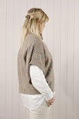 Beige Fleck Cowl Poncho Top