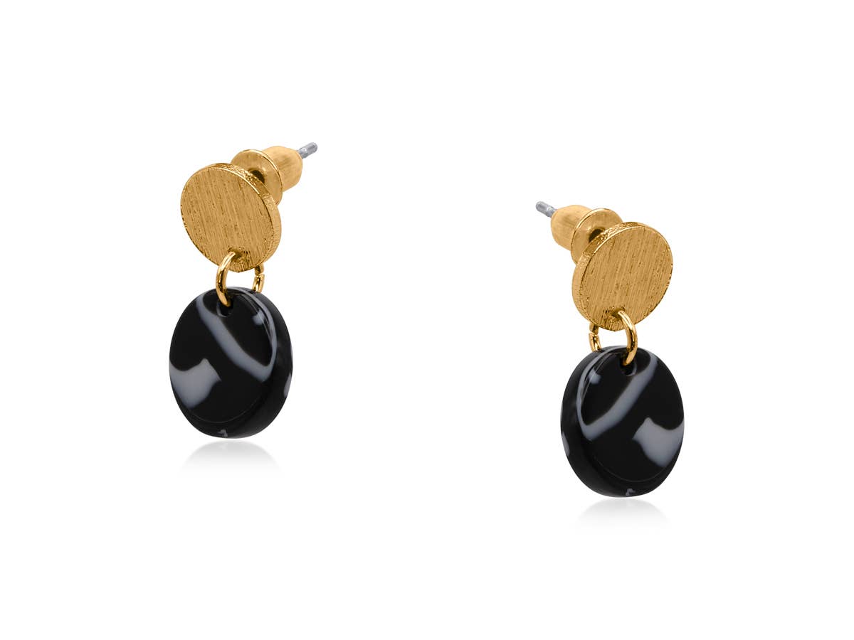 Sunny Petite Resin Earrings: Black