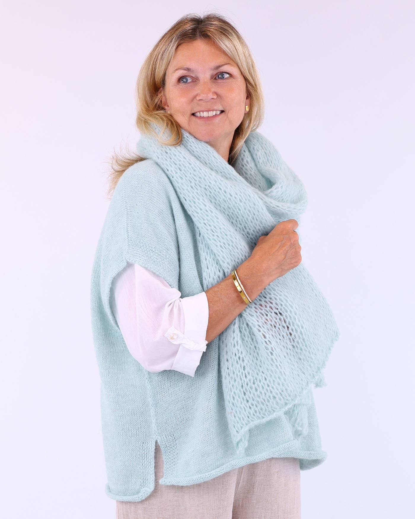 Alpaca Blend Scarf: Latte