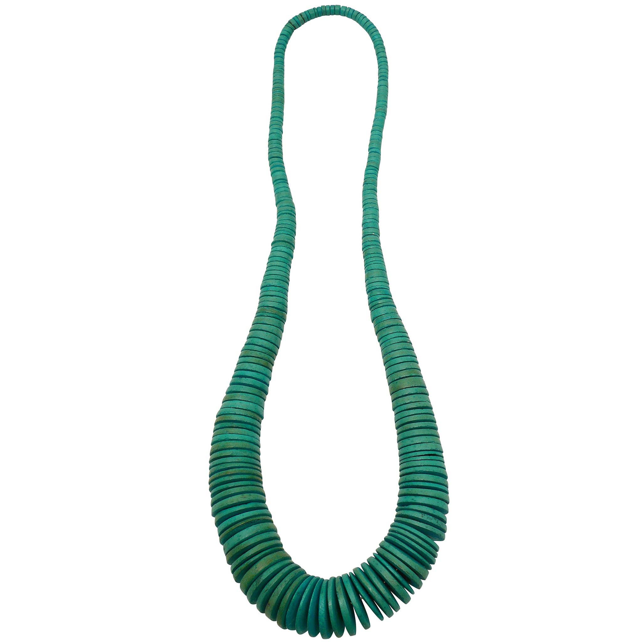 H1838 Long Graduated Coco Necklaces (x5 colours): Lime Green