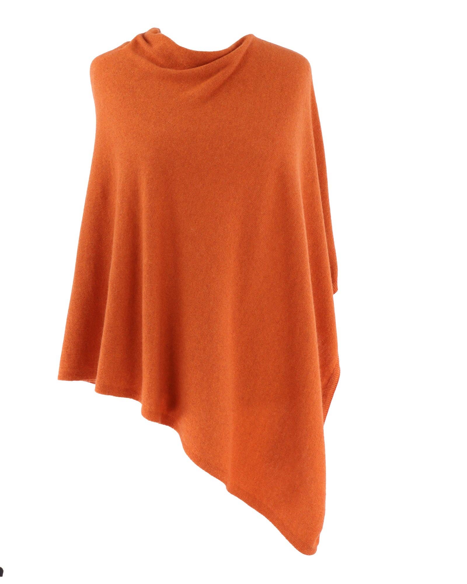 Classic Cashmere Blend Poncho: Silver
