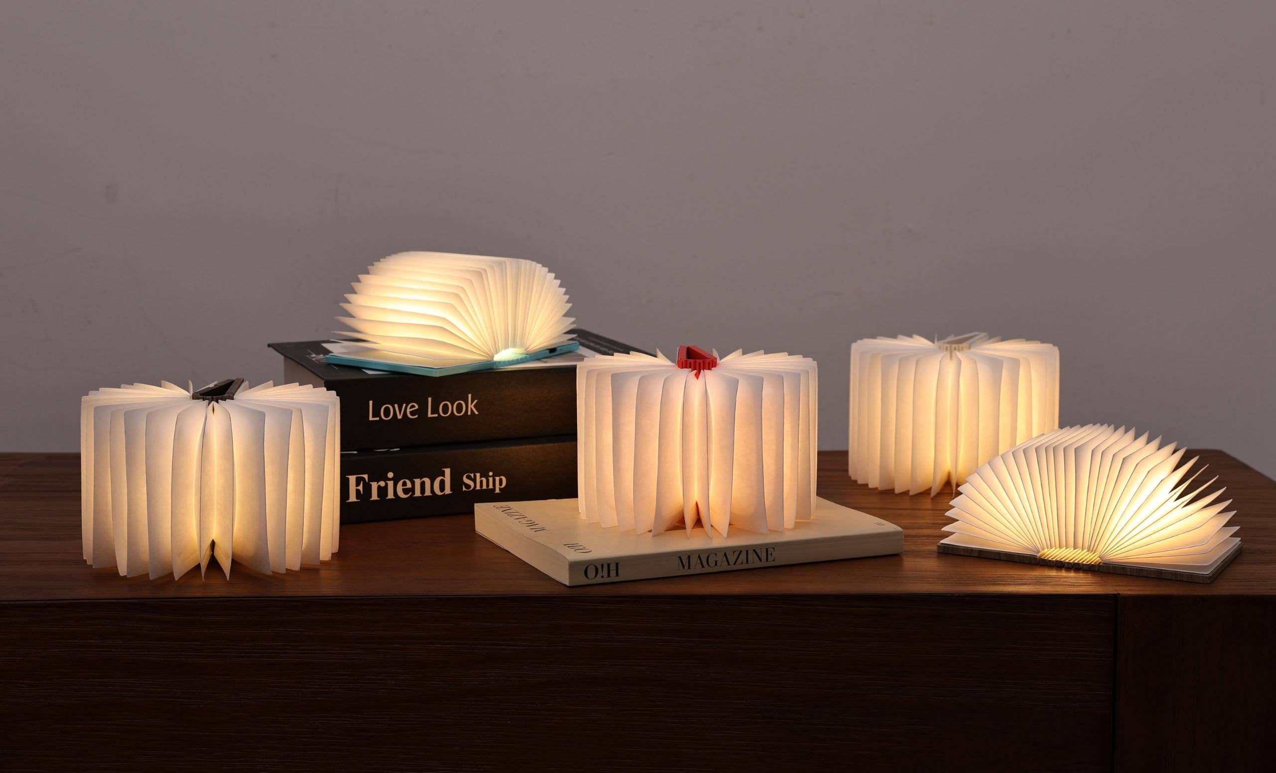 Super Mini Smart Book Light - Palm Edition: Walnut Finish