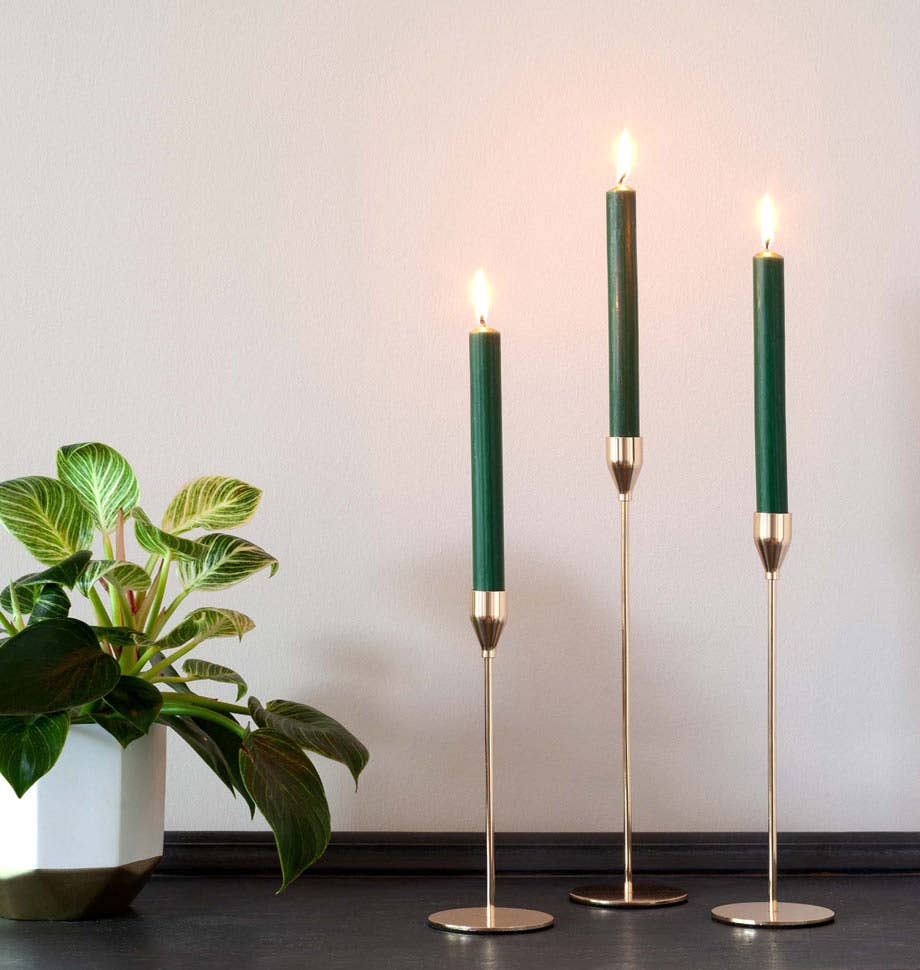 Green 8 inch Dinner Candles x 20