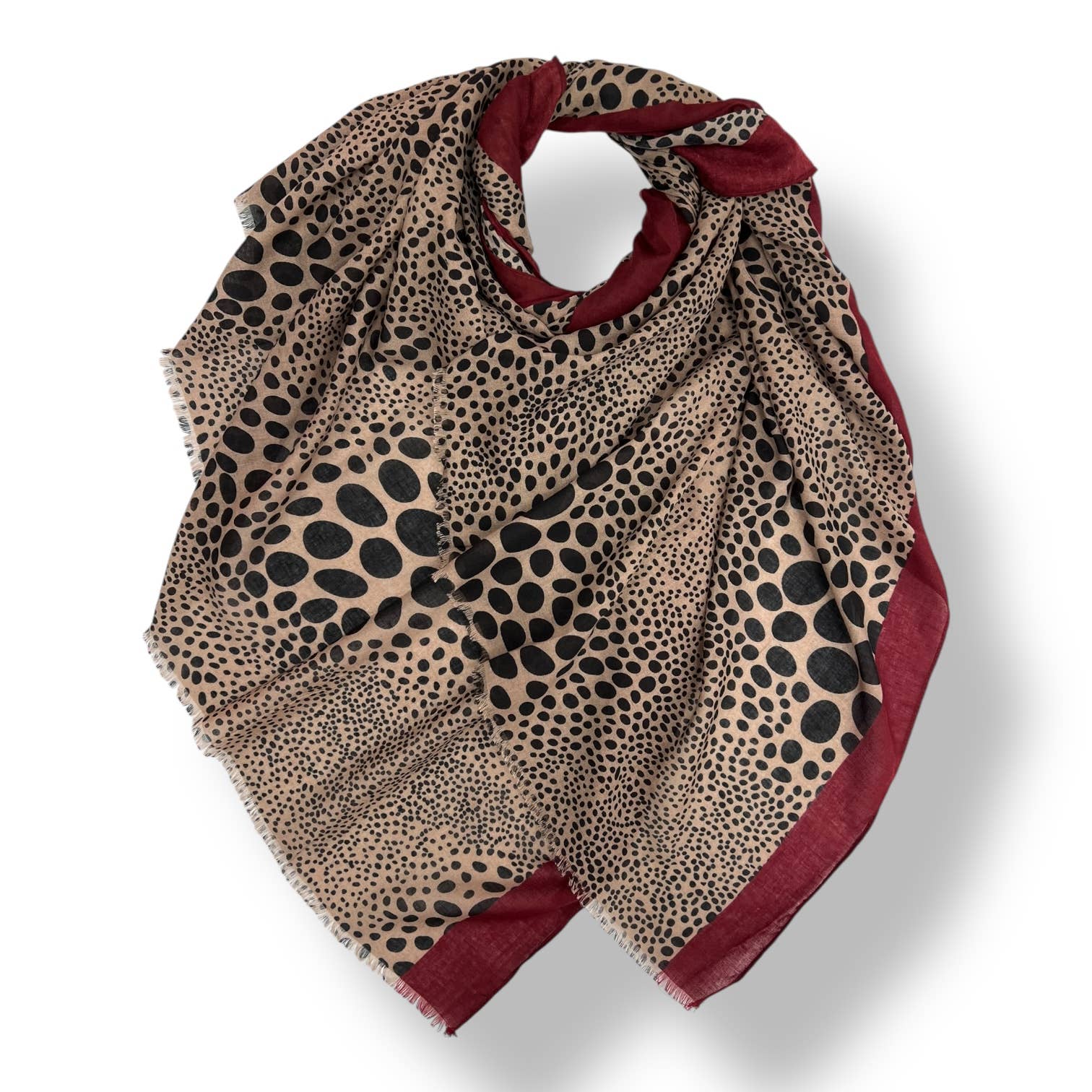 Leopard dots print scarf : Black